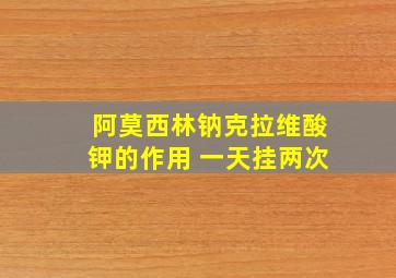 阿莫西林钠克拉维酸钾的作用 一天挂两次